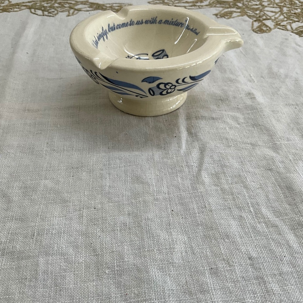 Vintage Merck Pharmaceutical Advert Ceramic Ashtray Charles Lamb Floral - Picture 3 of 8